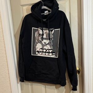Black Anime Graphic Hoodie